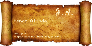 Hencz Alinda névjegykártya